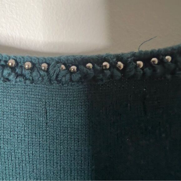 Didi Pretty Different Womens Embroidered Embellished Green Sweater Dress Size 40 - Picture 7 of 11